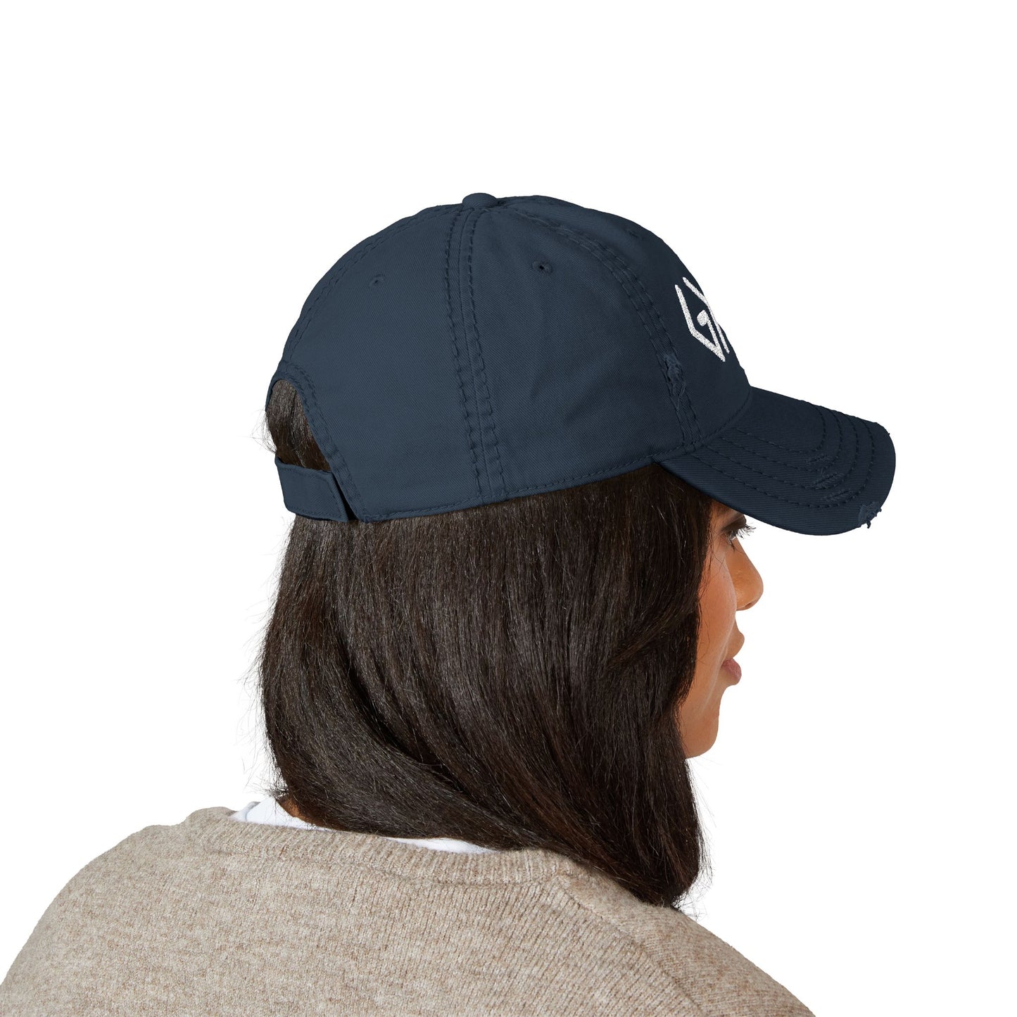 God is Greater Than the Highs and Lows - Embroidered Destressed Hat