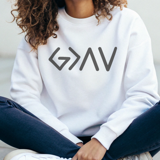 God is Greater Than the Highs and Lows - Greek Lettering Sweatshirt