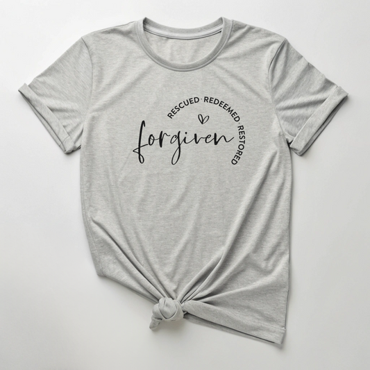 Forgiven, Rescued, Redeemed, Restored - Christian Tee